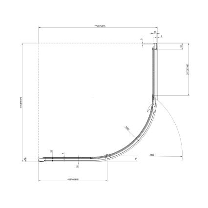 Ravak 37677U00Z1 - trijų dalių ketvirčio formos PIVOT dušo kabina 90x90 cm, satininė