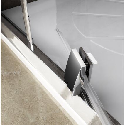 Ravak 37677U00Z1 - Trijų dalių pusapvalė dušo kabina PIVOT 90x90 cm su satinuotu stiklu