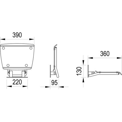Ravak B8F0000052 - Sulankstoma dušo sėdynė OVO, nerūdijančio plieno