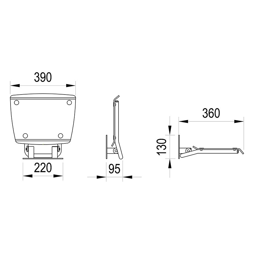Ravak B8F0000052 - Sulankstoma dušo sėdynė OVO, nerūdijančio plieno