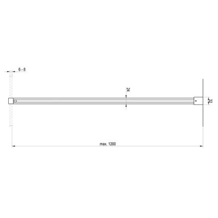 Ravak GWD01000A098 - Laikiklis WALK-IN dušo pertvarai, 120 cm, blizgus chromas