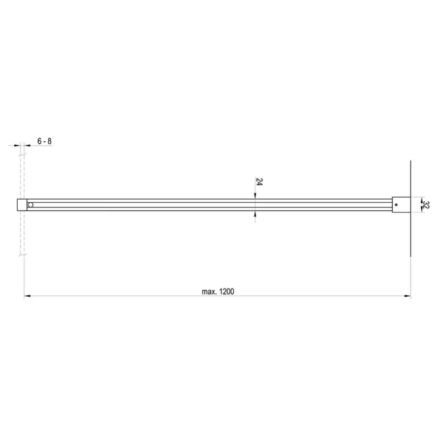 Ravak GWD01000A098 - Laikiklis WALK-IN dušo pertvarai, 120 cm, blizgus chromas