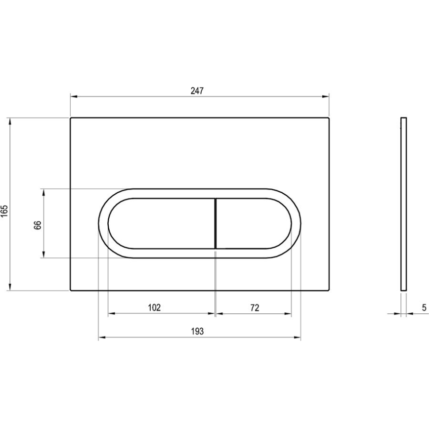 Ravak X01455 - Nuleidimo mygtukas CHROME 24,7x16,5 cm baltas
