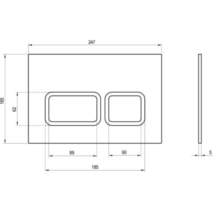 Ravak X01739 - nuleidimo mygtukas TWIN 24,7x16,5 cm baltas