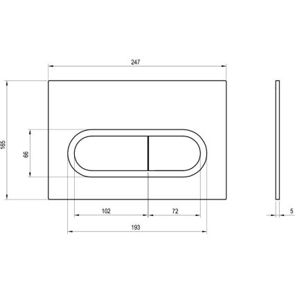 Ravak X01797 - nuleidimo mygtukas 24,7 x 16,5 cm CHROME juoda