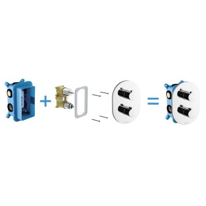 Ravak X070074 - Pagrindinis korpusas potinkiniams maišytuvams R-BOX MULTI 18,1x11,6 cm