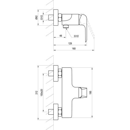 Ravak X070121 - Dušo maišytuvas FLAT, blizgus chromas