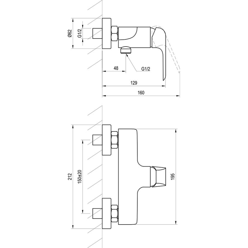 Ravak X070121 - Dušo maišytuvas FLAT, blizgus chromas