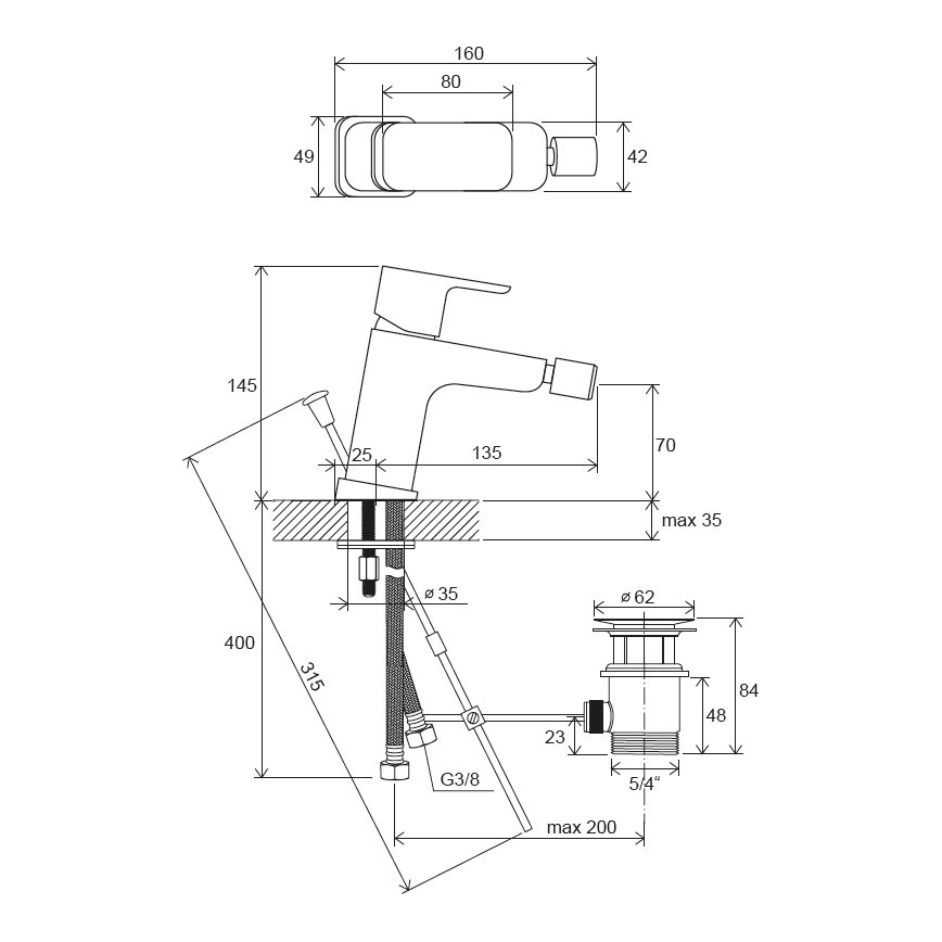 Ravak X070133 - FREE bidė maišytuvas, blizgus chromas