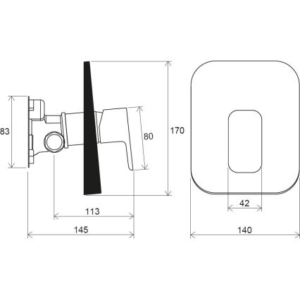Ravak X070137 - Dušo maišytuvas skirtas potinkiniam montavimui R-BOX blizgus chromas