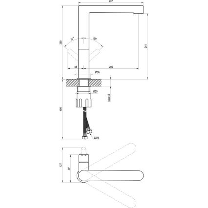 Ravak X070143 - Praustuvo maišytuvas PURI 26,9 cm blizgus chromas