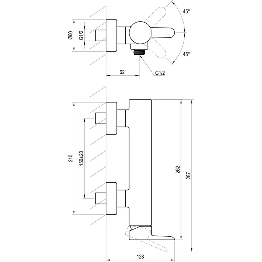 Ravak X070145 - Dušo maišytuvas PURI, blizgus chromas