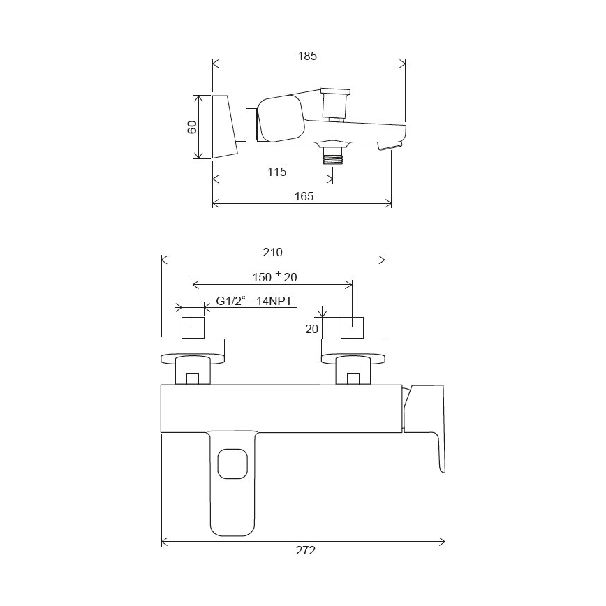 Ravak X070152 - vonios maišytuvas FREE juodas
