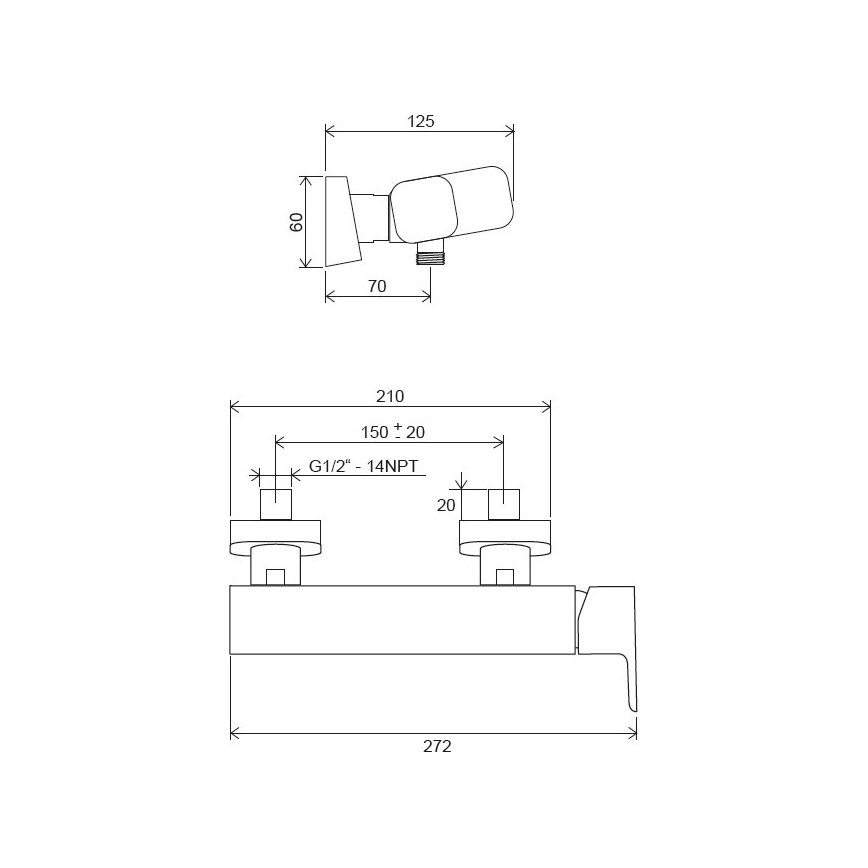 Ravak X070153 - Dušo maišytuvas FREE juodas