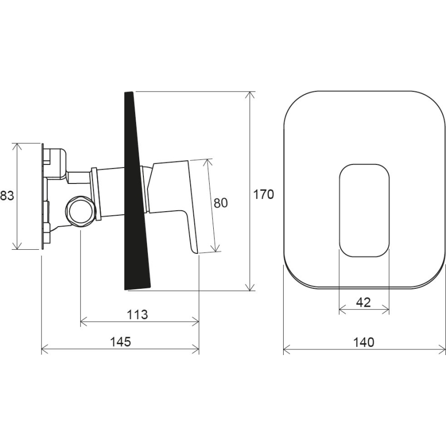 Ravak X070159 - Dušo maišytuvas potinkiniam montavimui FREE juodas