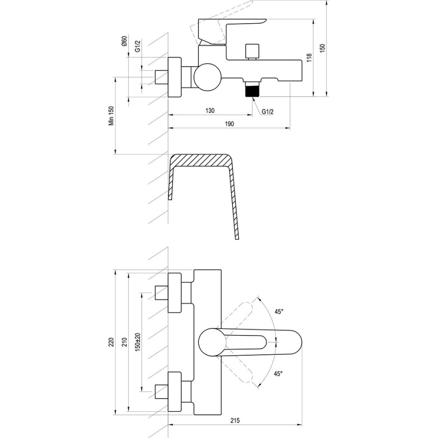Ravak X070169 - Vonios maišytuvas PURI blizgus chromas