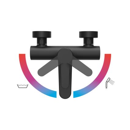 Ravak X070185 - vonios maišytuvas PURI juodas