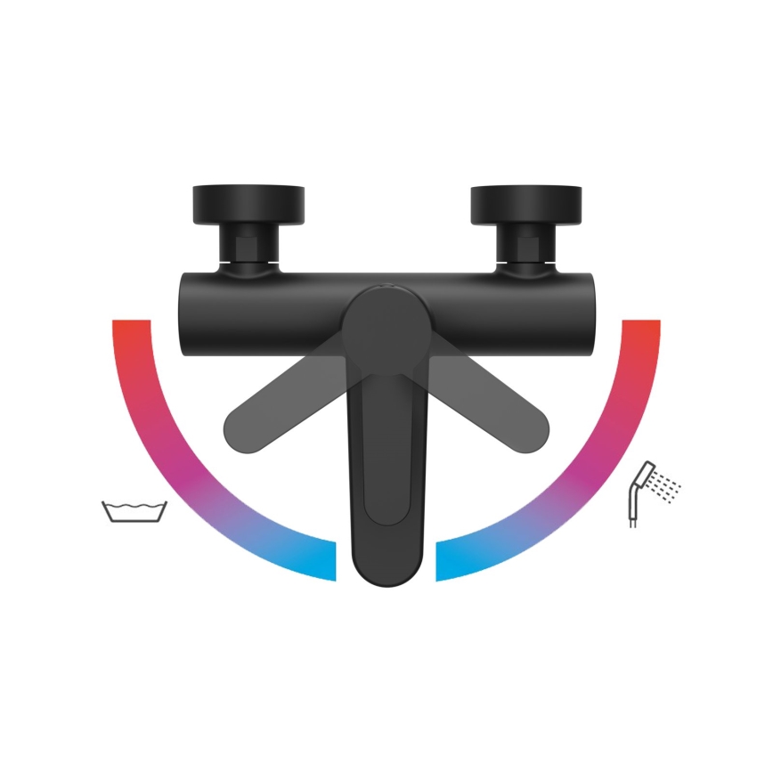 Ravak X070185 - vonios maišytuvas PURI juodas