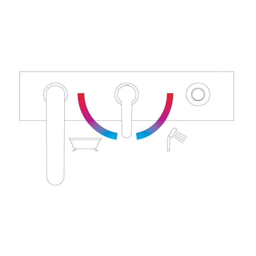 Ravak X070186 - PURI trijų skylių vonios maišytuvas, juodas