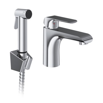 Ravak X070438 - Praustuvo maišytuvas su bidetine dušele FLAT, blizgus chromas