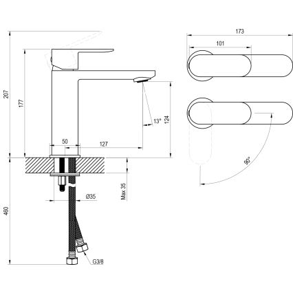 Ravak X070448 - Praustuvo maišytuvas CHROME 17,7 cm blizgus chromas