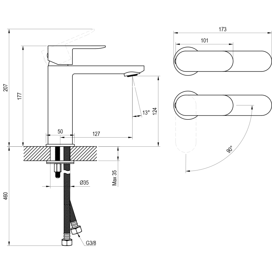 Ravak X070448 - Praustuvo maišytuvas CHROME 17,7 cm blizgus chromas
