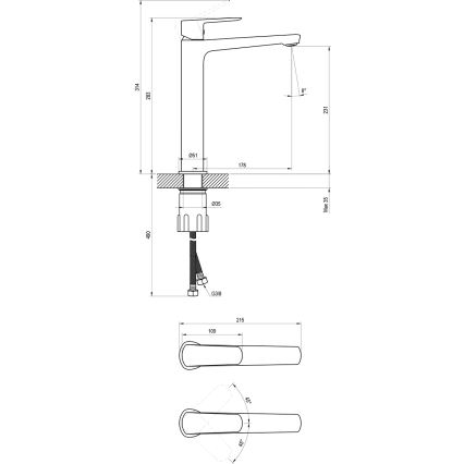 Ravak X070472 - Praustuvo maišytuvas LIFE 28 cm blizgus chromas
