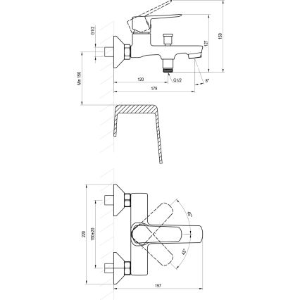 Ravak X070479 - vonios maišytuvas LIFE juodas