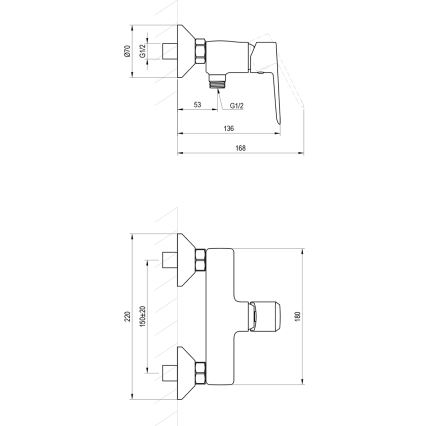 Ravak X070480 - dušo maišytuvas LIFE, juodas