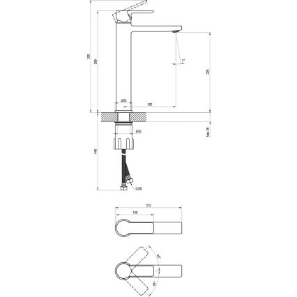 Ravak X070490 - juodas praustuvės maišytuvas SOLAR 29 cm