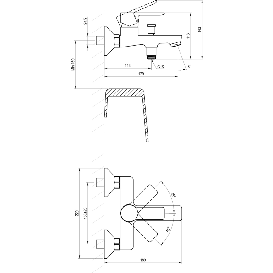 Ravak X070491 - Vonios maišytuvas SOLAR juodas