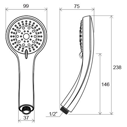Ravak X07P008 - rankinė dušo galvutė, blizgus chromas
