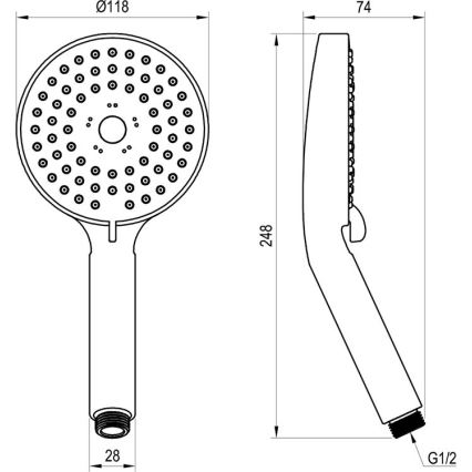 Ravak X07P009 - rankinė dušo galvutė FLAT, blizgus chromas