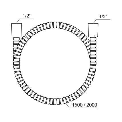 Ravak X07P340 - Dušo žarna 150 cm blizgus chromas