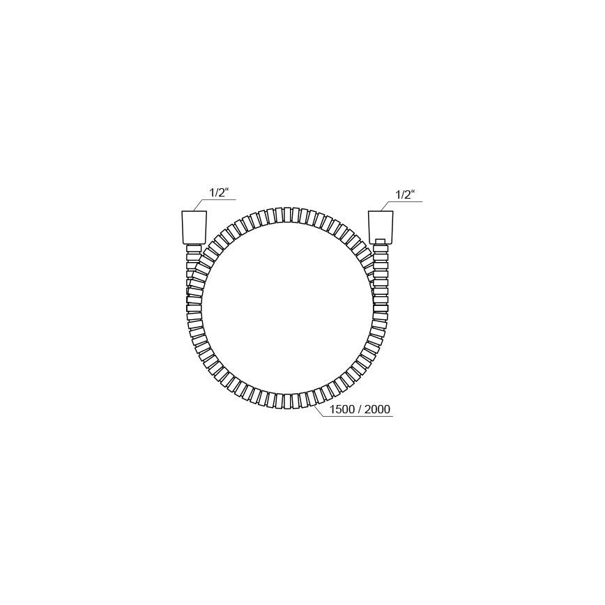 Ravak X07P341 - 200 cm ilgio dušo žarna, blizgus chromas