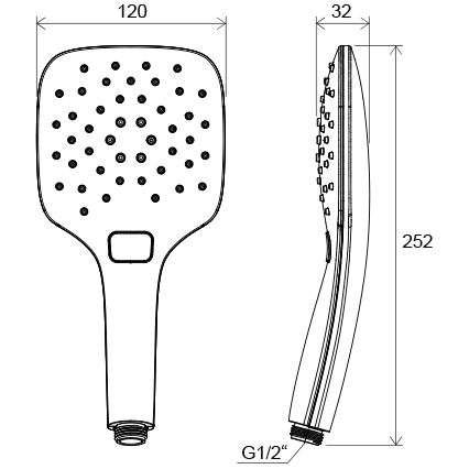 Ravak X07P348 - Rankinė dušo galvutė su mygtuku, blizgus chromas