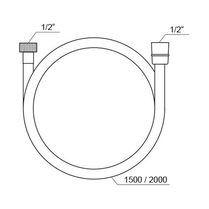 Ravak X07P568 - 150 cm plastikinė dušo žarna, juodos spalvos