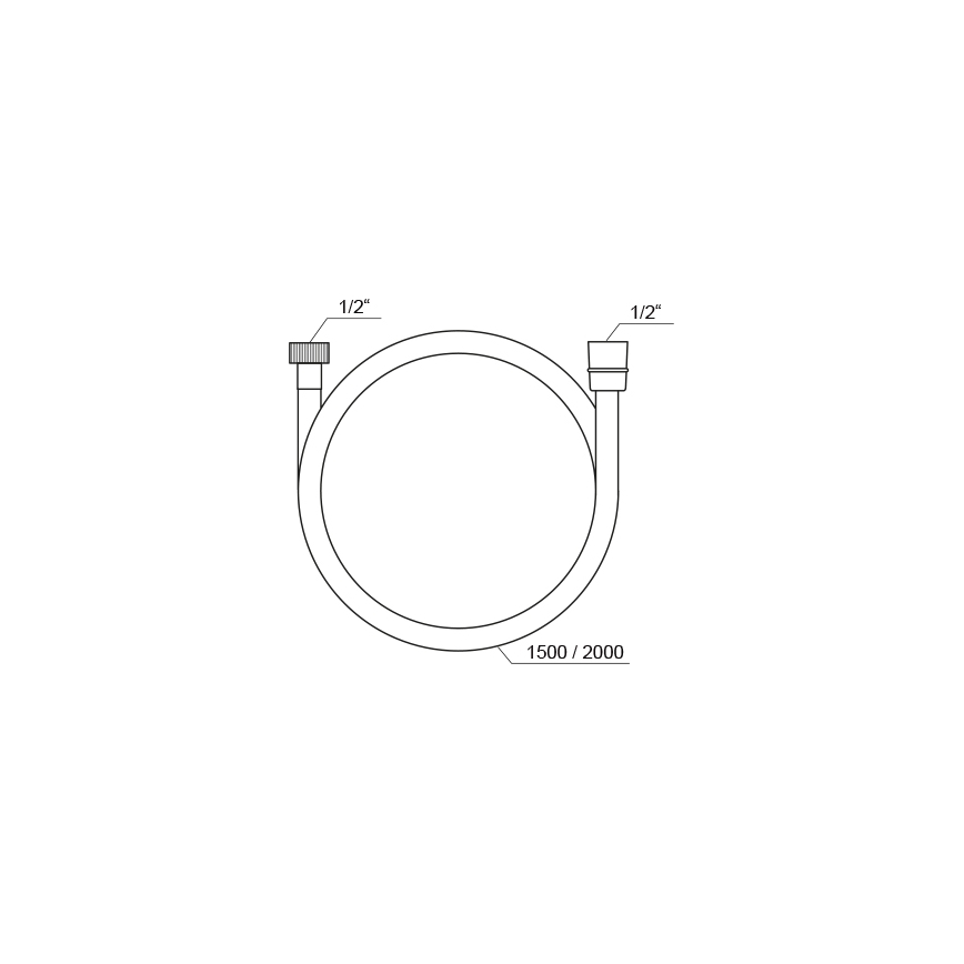 Ravak X07P568 - 150 cm plastikinė dušo žarna, juodos spalvos