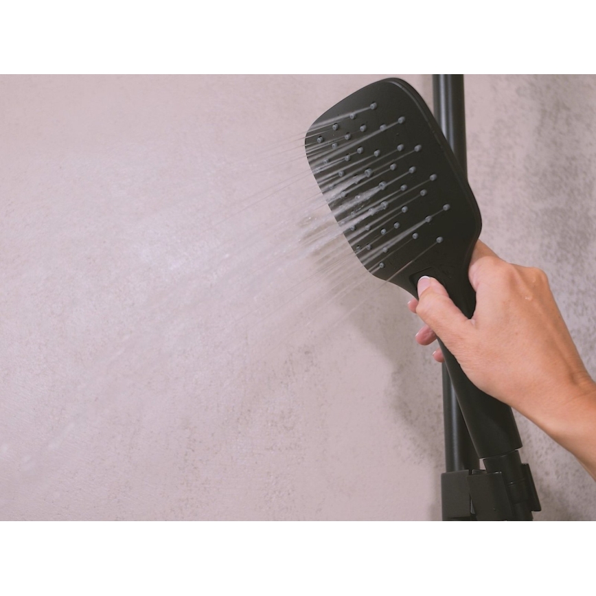 Ravak X07P569 - juoda rankinė dušo galvutė su mygtuku