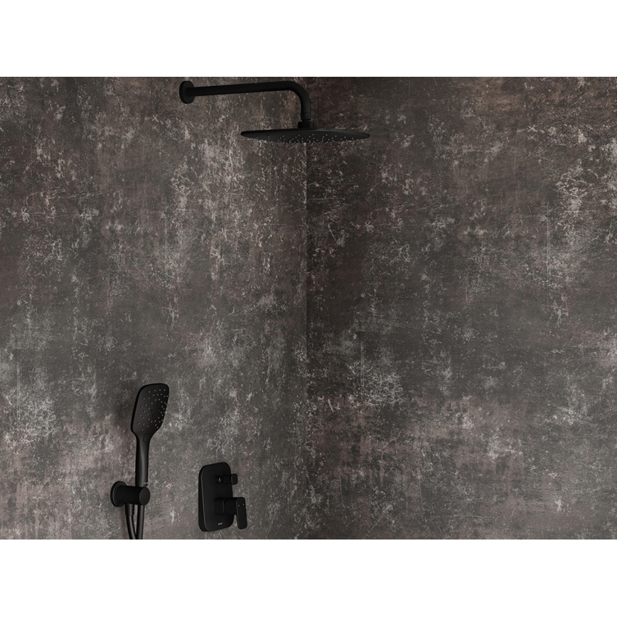 Ravak X07P569 - juoda rankinė dušo galvutė su mygtuku