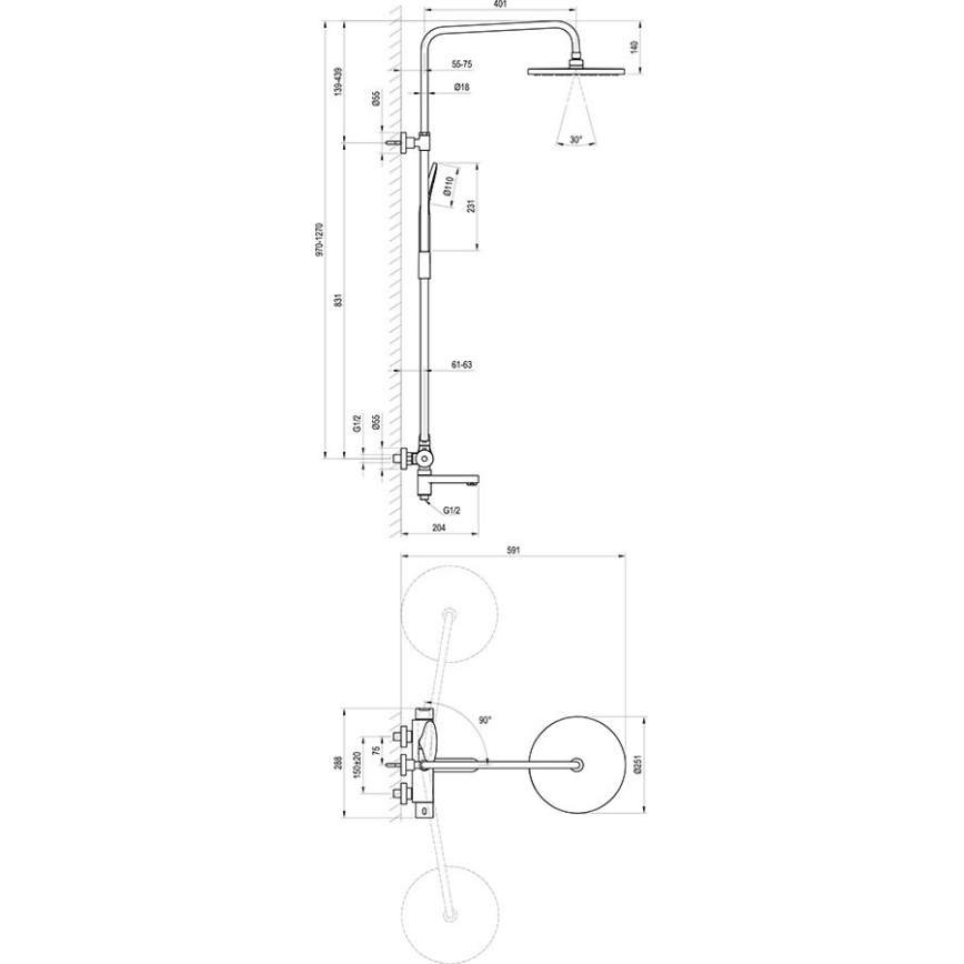 Ravak X07P642 - Dušo rinkinys su maišytuvu, blizgus chromas