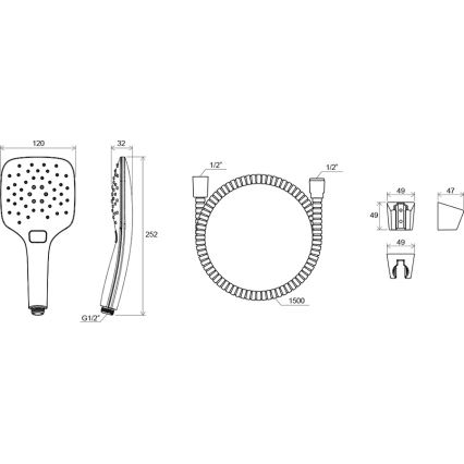 Ravak X07S010 - blizgaus chromo dušo rinkinys