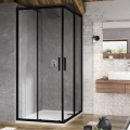 Ravak X1LM70300Z1 - keturių dalių kampinė dušo kabina BLIX SLIM 90 x 90 cm, juoda