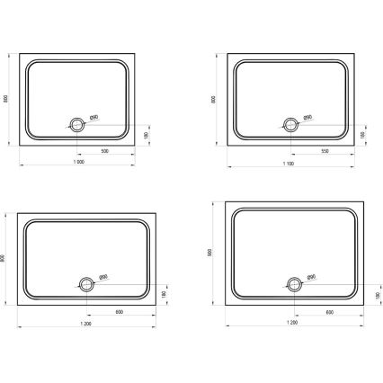 Ravak XA04A701010 - stačiakampis dušo padėklas GIGANT 100x90 cm baltas