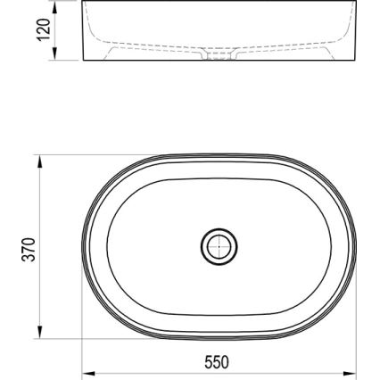 Ravak XJX01155001 - Praustuvas ant stalviršio CERAMIC SLIM 55x37 cm keramika/balta