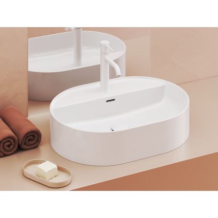 Ravak XJX01155003 - Praustuvas ant stalviršio CERAMIC SLIM 55x40 cm, keramika/balta