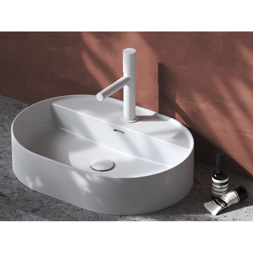 Ravak XJX01155003 - Praustuvas ant stalviršio CERAMIC SLIM 55x40 cm, keramika/balta