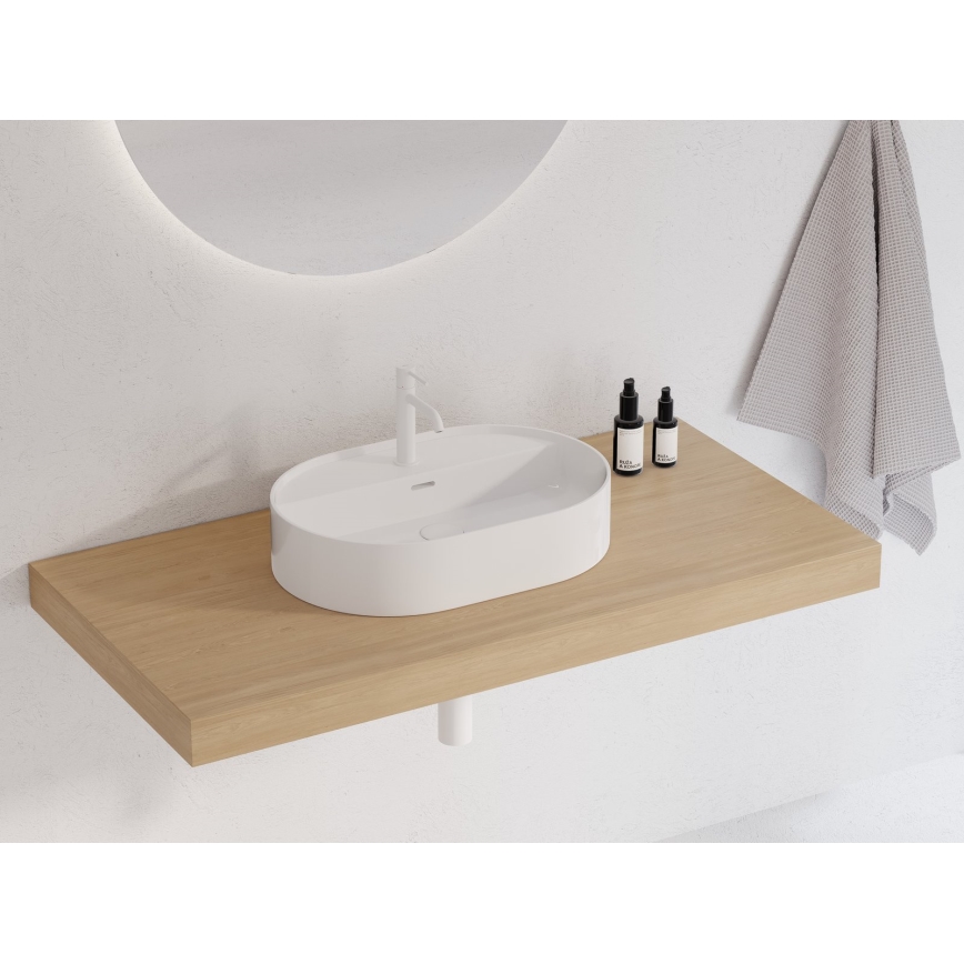 Ravak XJX01155003 - Praustuvas ant stalviršio CERAMIC SLIM 55x40 cm, keramika/balta