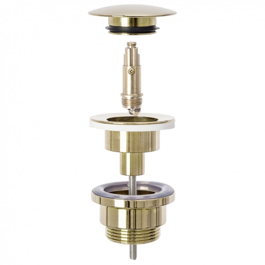 REA-A2360 - Praustuvo išleidimo vožtuvas CLICK-CLACK, skersmuo 6,4 cm, auksinis
