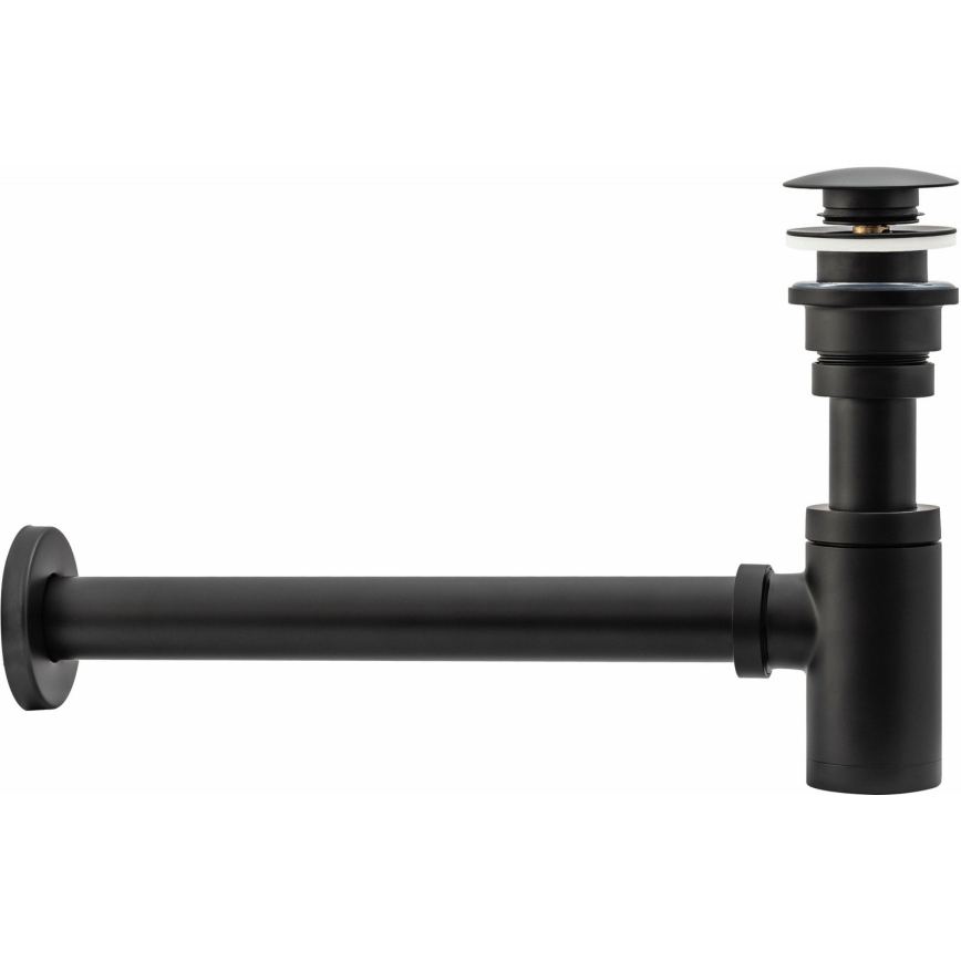 REA-A5215 - Praustuvo sifonas su CLICK-CLACK uždarymo mechanizmu, skersmuo 6,4 cm, matinė juoda